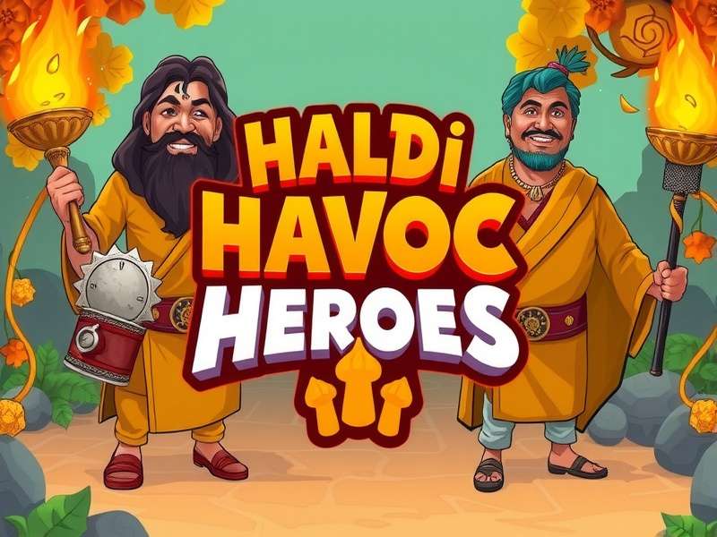 Haldi Havoc Heroes game banner featuring vibrant turmeric-themed characters